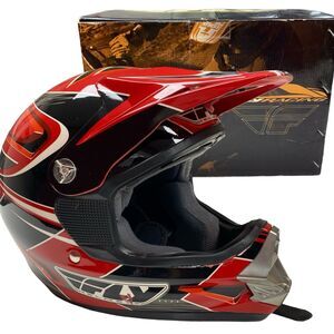 Fly Racing Venom Red Black & Silver Helmet 73-3432S With Box & Bag Size Small